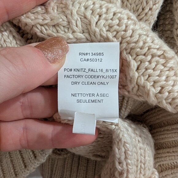 FOR LOVE & LEMONS KNITZ Wythe Bell Sleeve Sweater L Oversized Loose Weave Cream - Picture 12 of 14